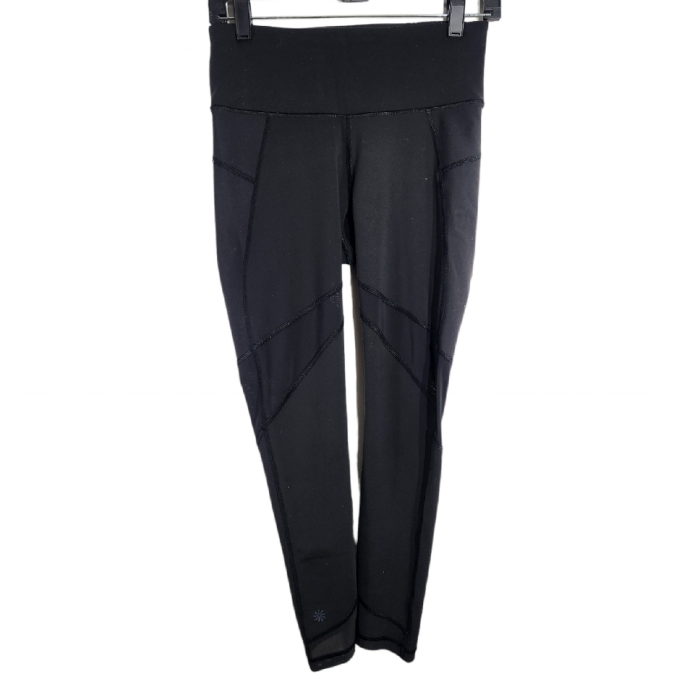 Athleta Mesh Cutout Black Leggings Womens Size Small